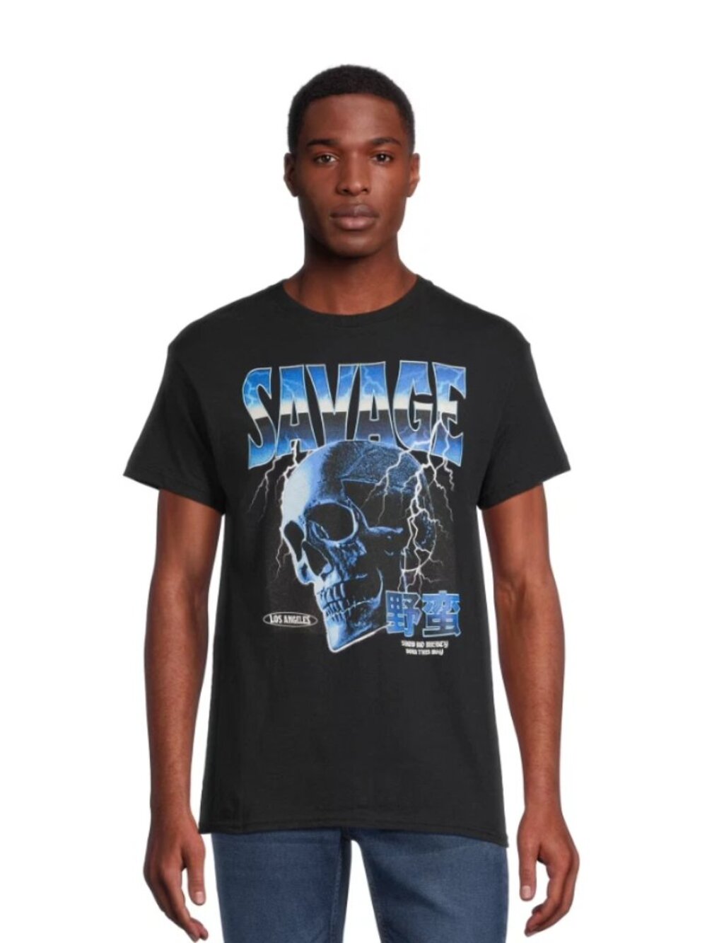 Hybrid Savage Graphic Tee Shirt Men’s Size Small Black Skull Short Sleeves